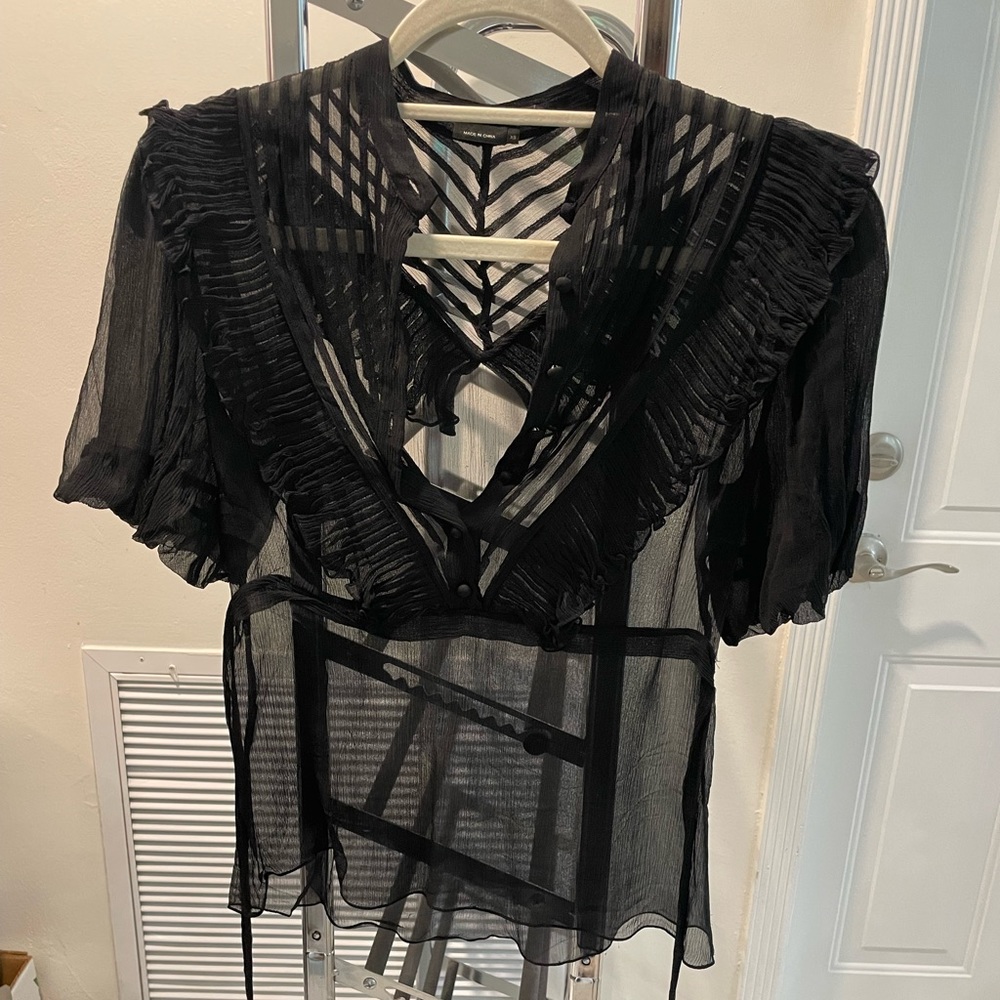 Sheer Black Romantic Blouse